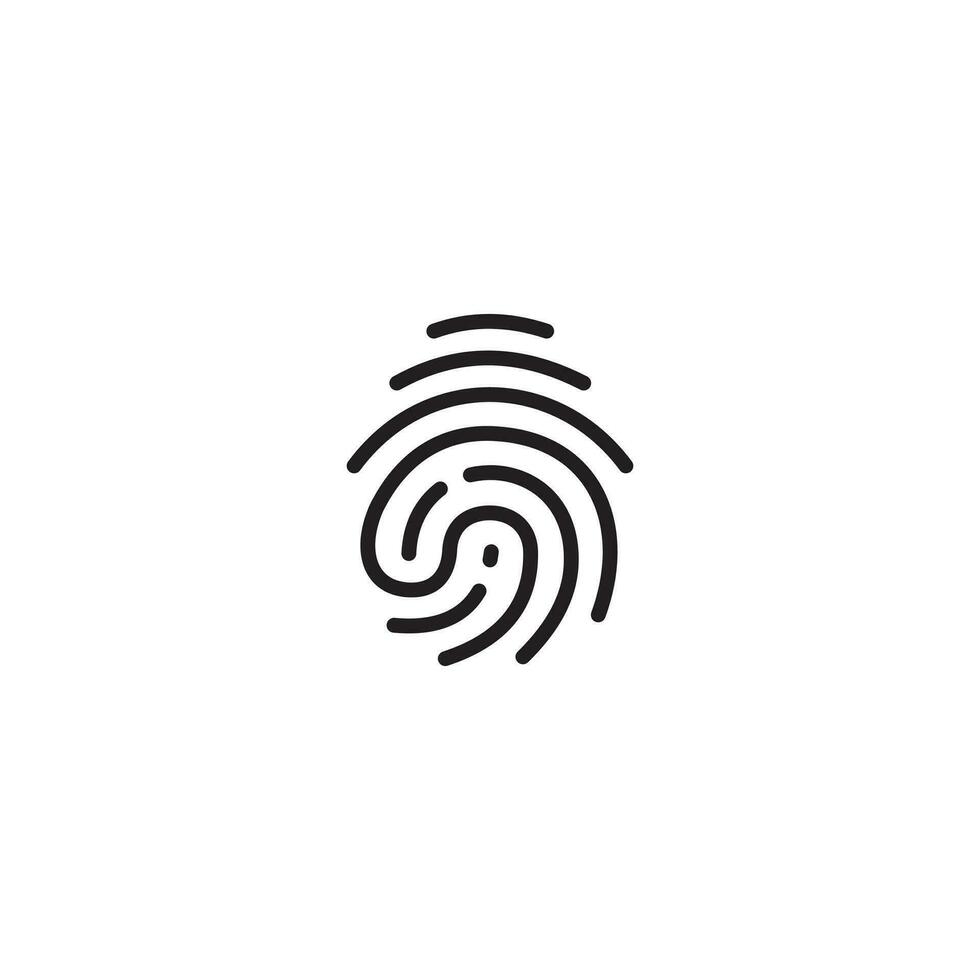 Simple Flat Fingerprint Icon Illustration Design, Fingerprint Scan Symbol Template Vector