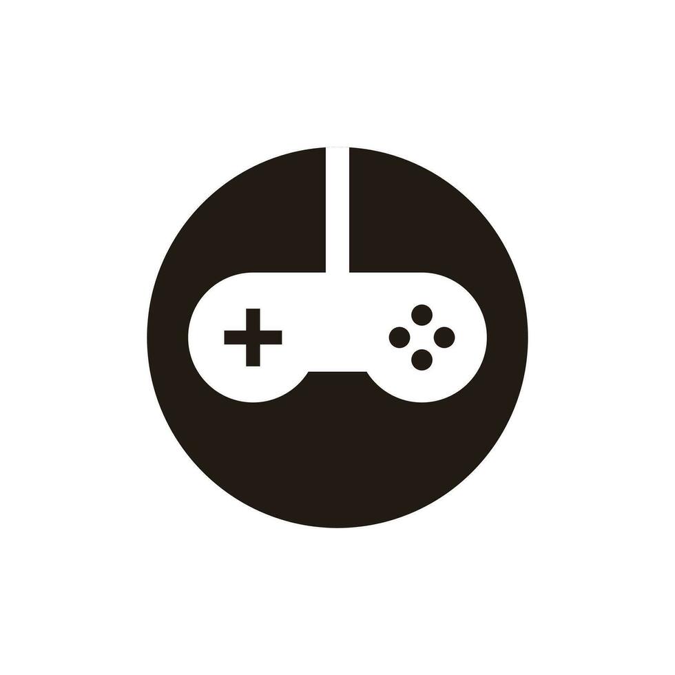 Set of Simple Flat Game Icon Illustration Design, Silhouette Game Symbol Collection on circle shape Template Vector