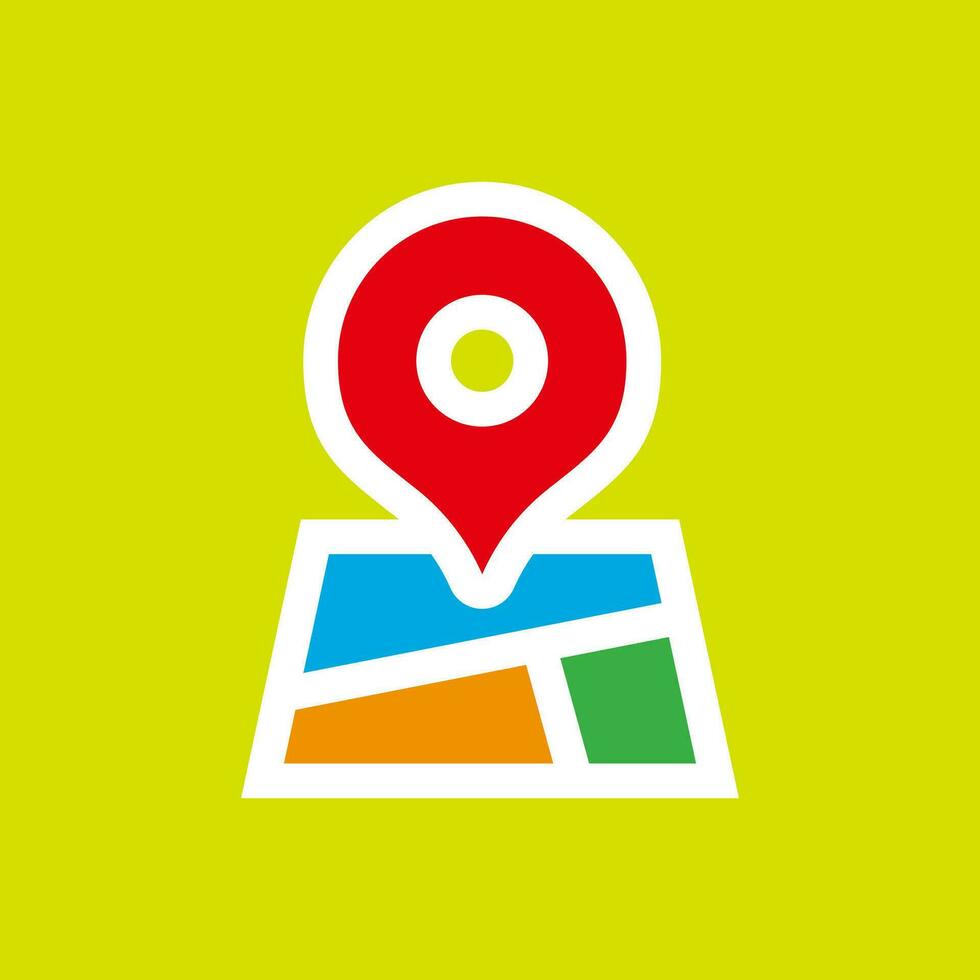 Simple Flat Colorful Location Icon Illustration Design, Modern Map Address Symbol Template Vector