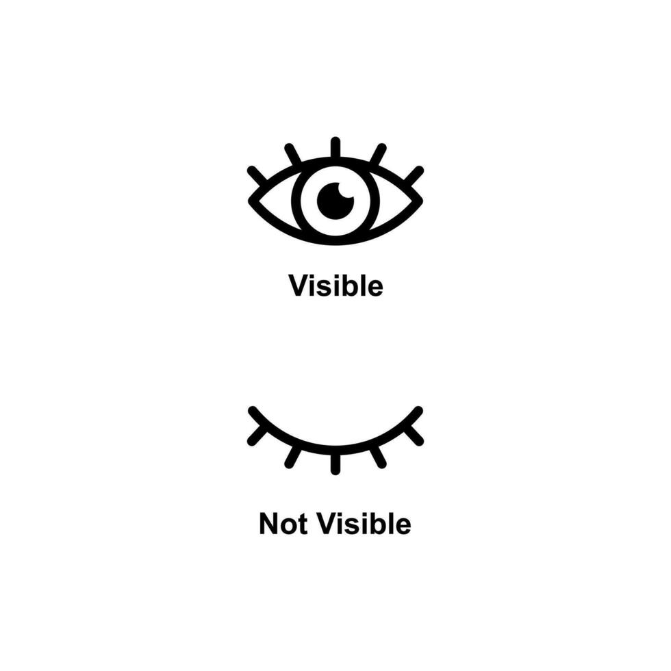 visible and not visible icon illustration design, modern eye symbol template vector