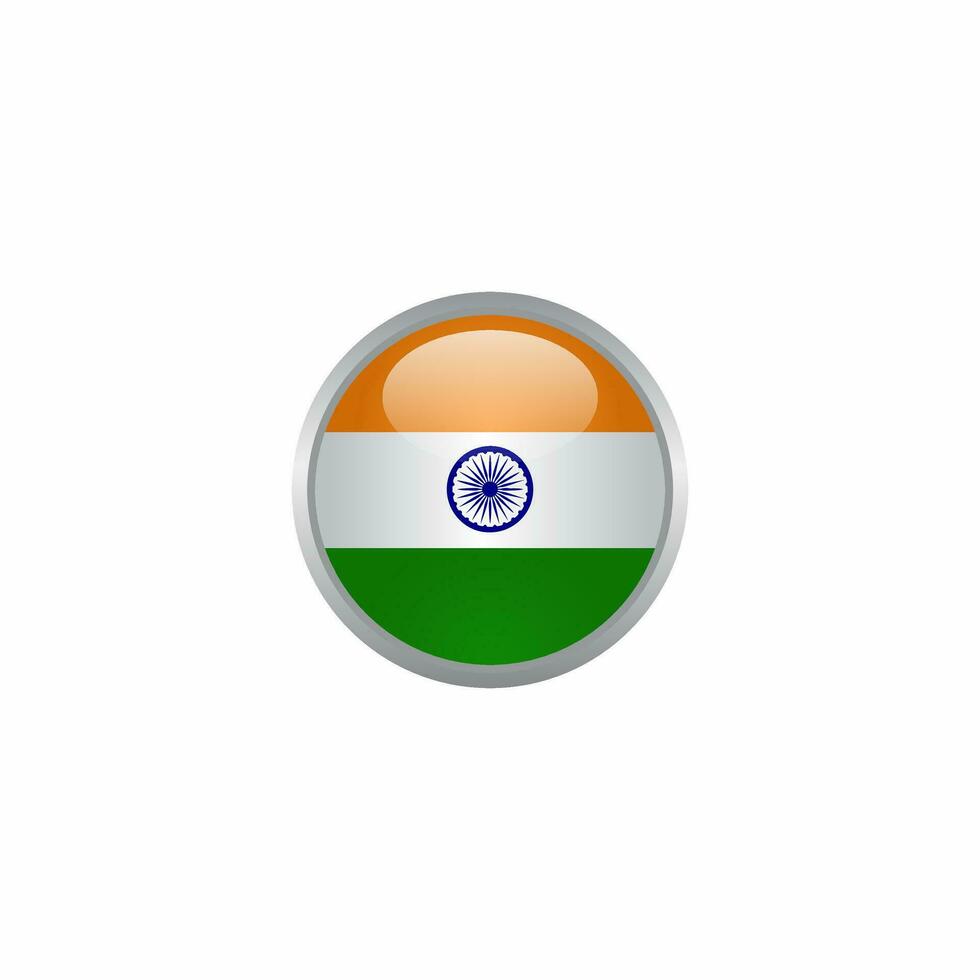 simple india flag button design, 3d india shiny icon template vector