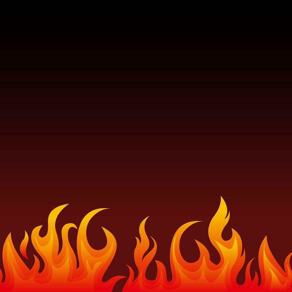 Realistic fire or flame background vector image design, hot fire on black background