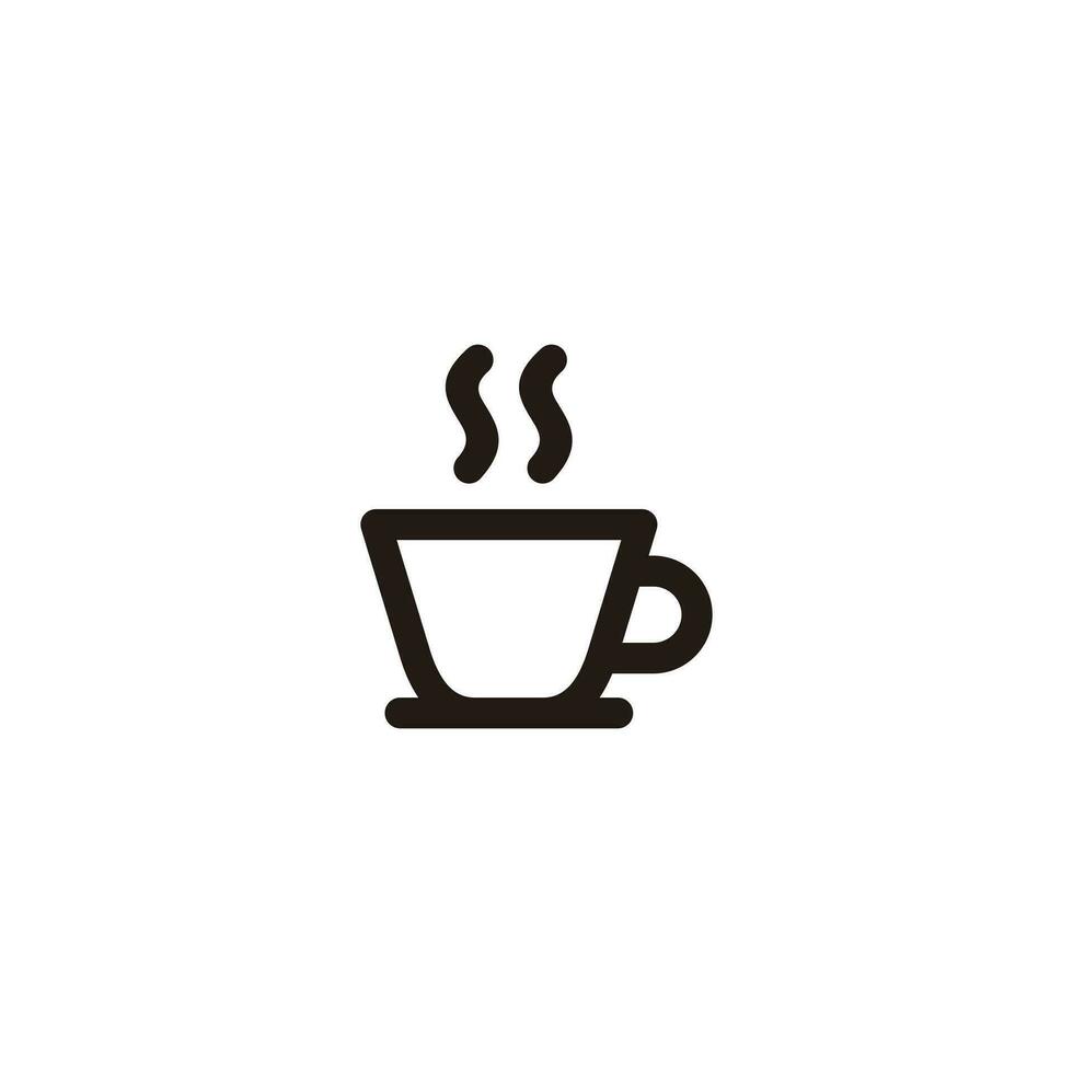 sencillo plano café icono ilustración diseño, negro silueta café símbolo con resumido estilo modelo vector