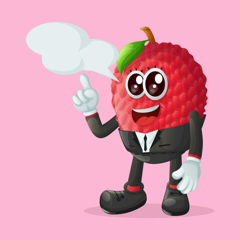 lychee character pointed speech bubble vector