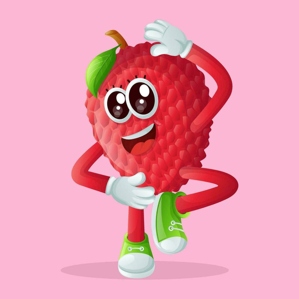 lychee character stretching vector