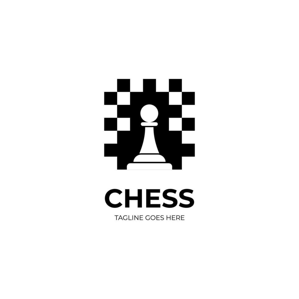 sencillo ajedrez empeñar logo diseño vector, ajedrez tablero símbolo ilustración vector