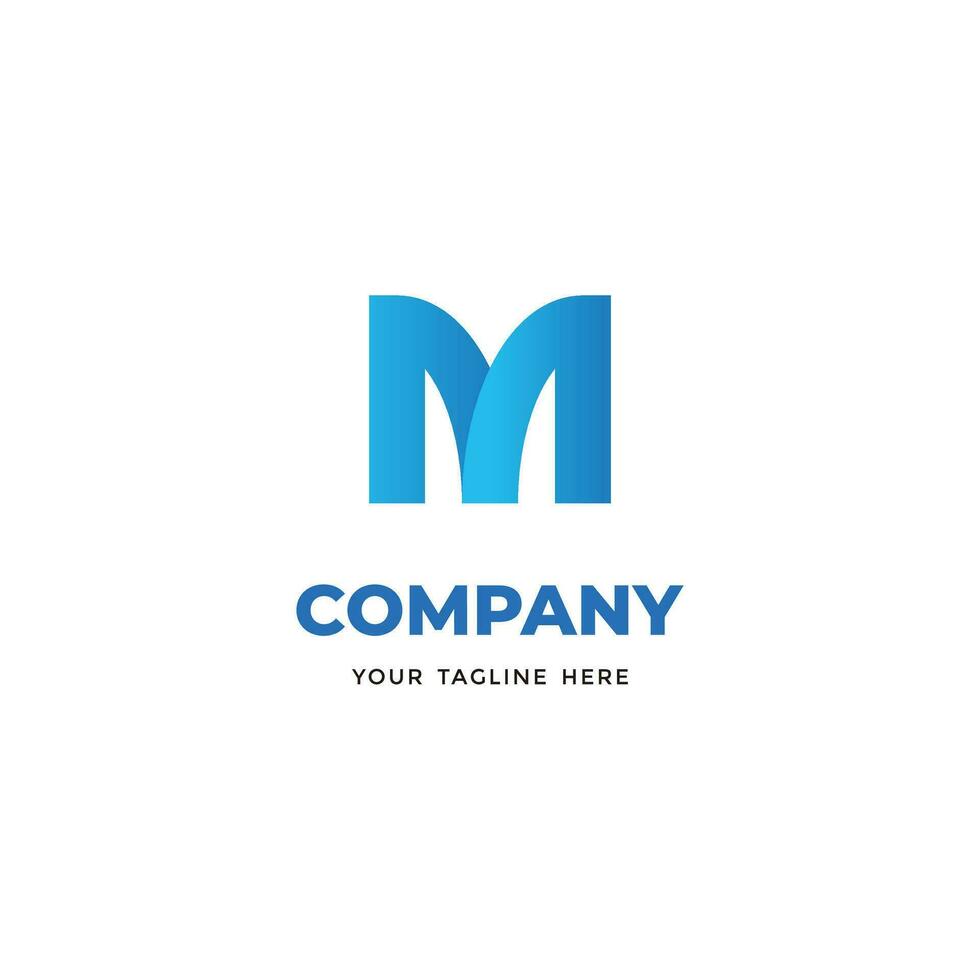 Modern Letter M Logo Design Isolated on White Background, Simple Blue M Logo Inspiration Template Vector