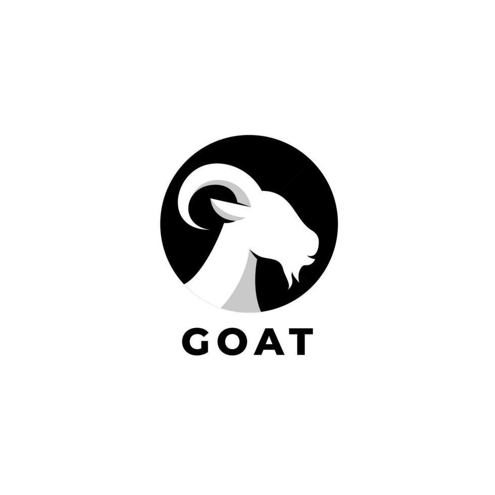 Simple circle goat logo design template vector