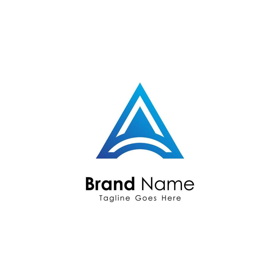 moderno letra un logo diseño con azul color aislado en blanco fondo, sencillo triángulo un logo inspiración modelo vector