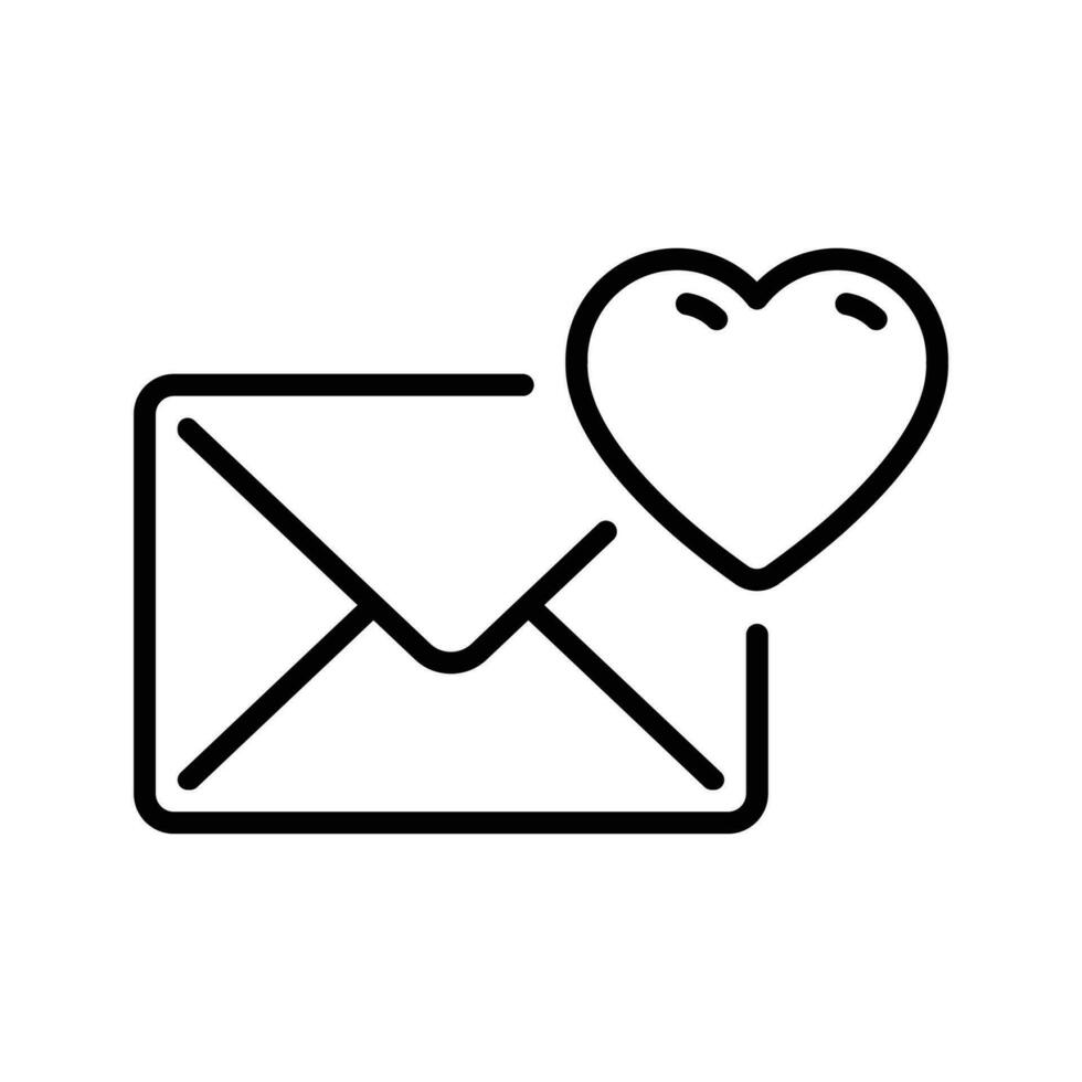 line style icon design of most liked or favorite emails notification vector
