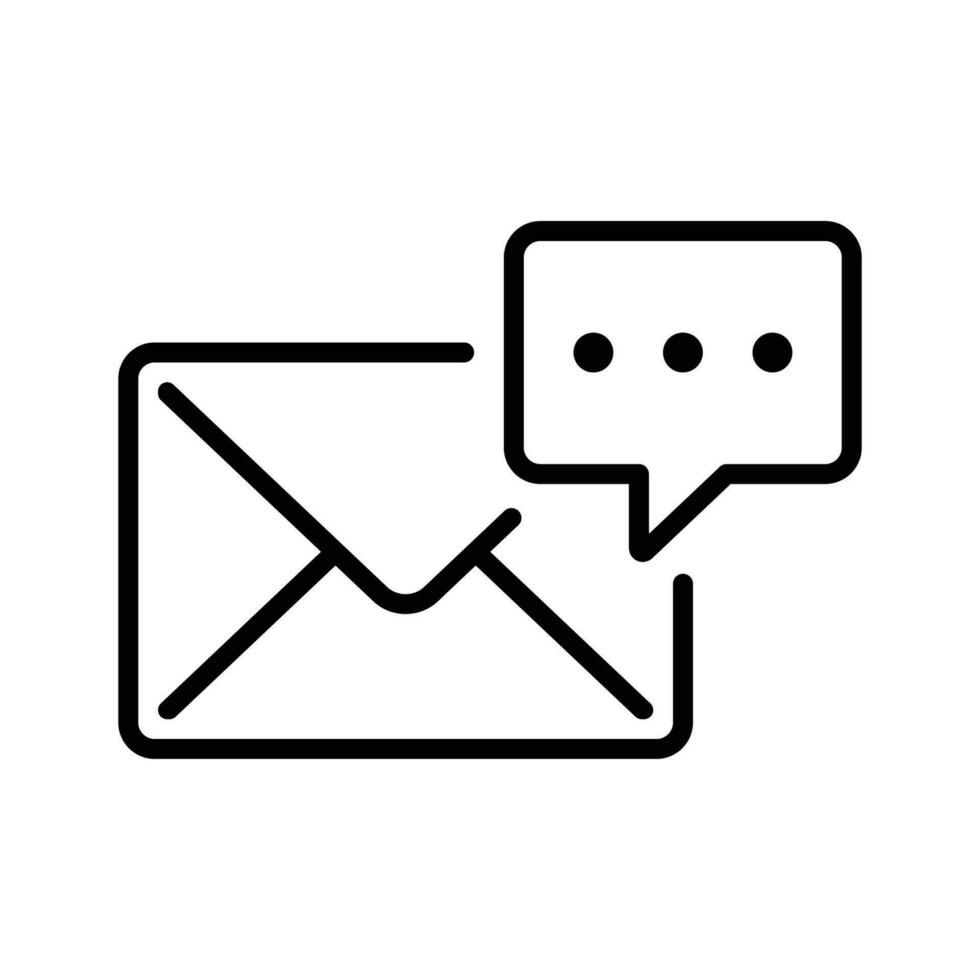 Email and comment feedback icons in line style vector