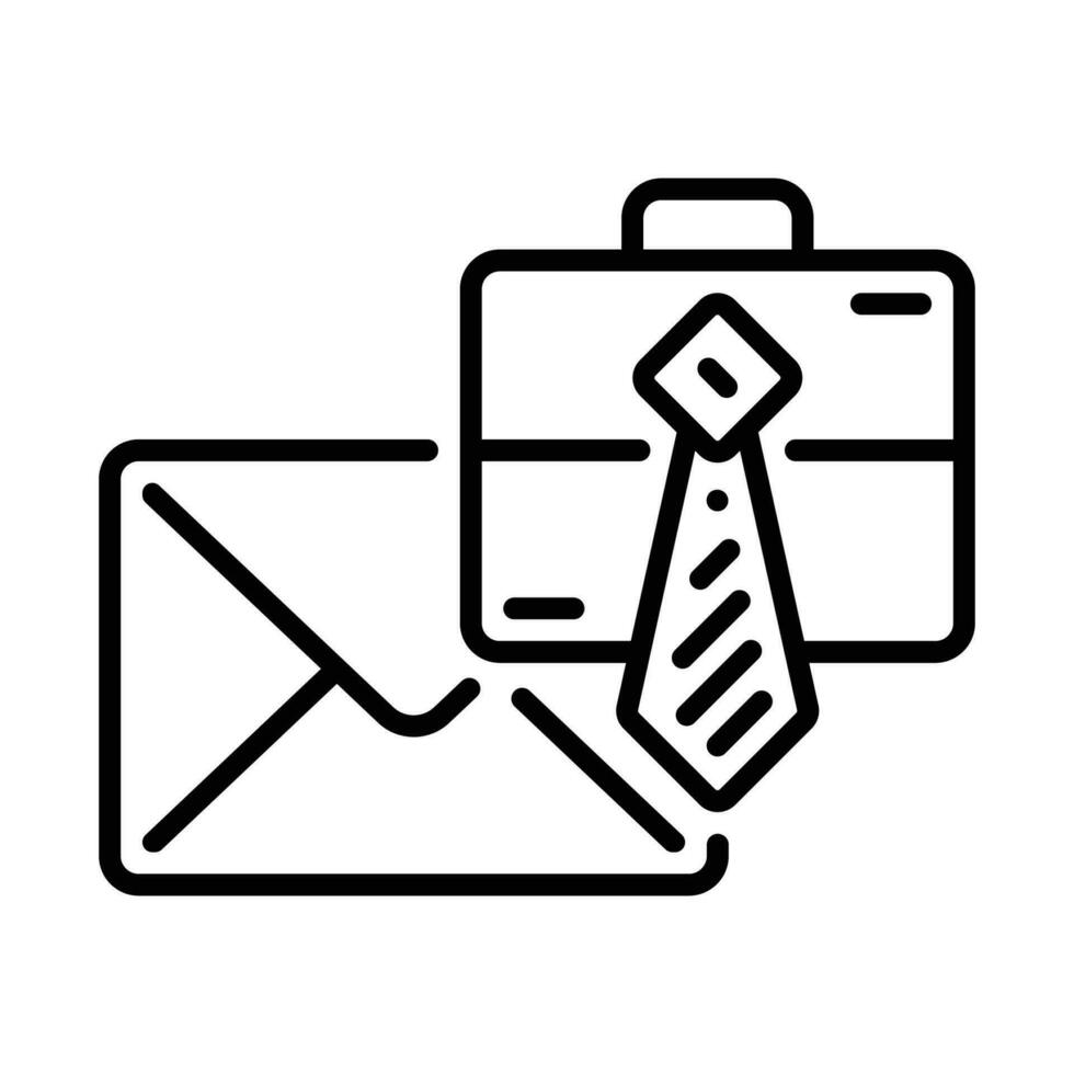 line style icon design of email with job hiring and recruitment notification vector