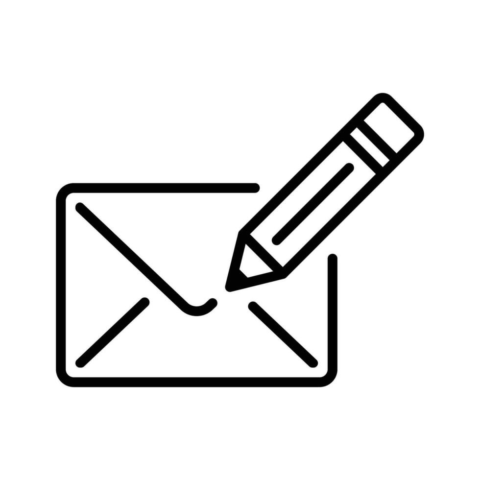 Email and pencil icons in line style for edit and noted notifications vector