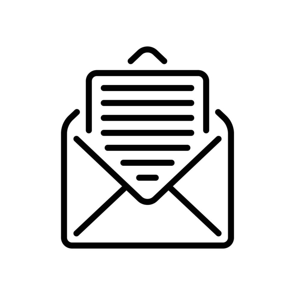 line icon design of basic open email or read email vector