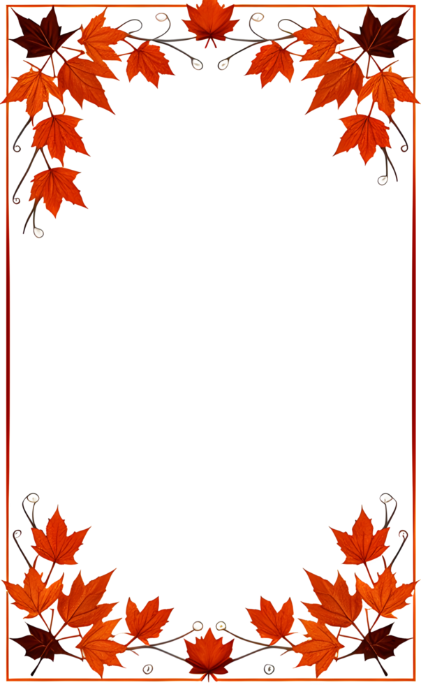 AI generated Thanksgiving Border frame PNG transparent background