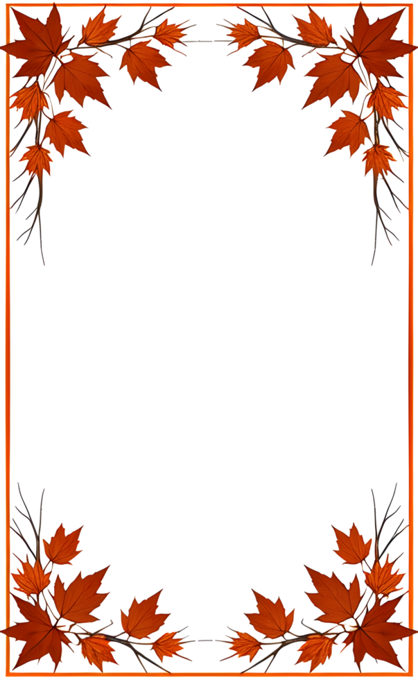 AI generated Thanksgiving Border frame PNG transparent background