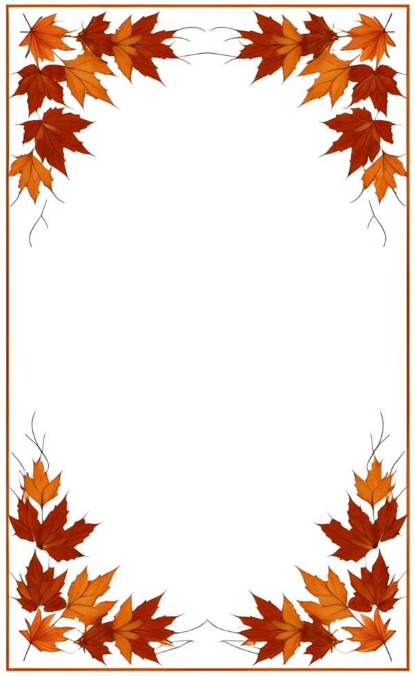 AI generated Thanksgiving Border frame PNG transparent background