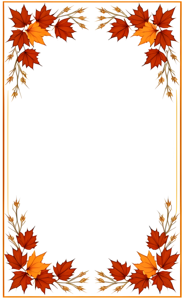 AI generated Thanksgiving Border frame PNG transparent background