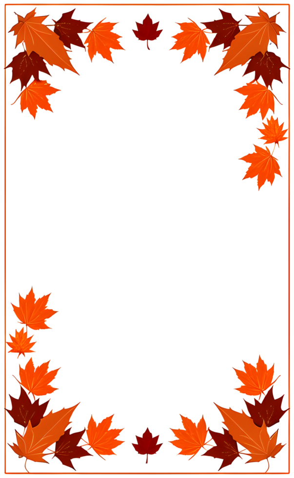 AI generated Thanksgiving Border frame PNG transparent background