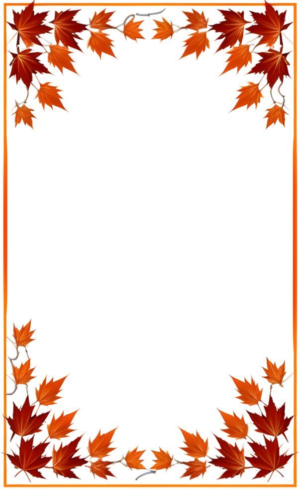 AI generated Thanksgiving Border frame PNG transparent background