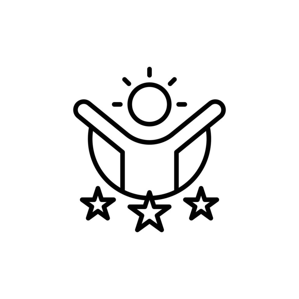 Self Confidence icon. outline icon vector