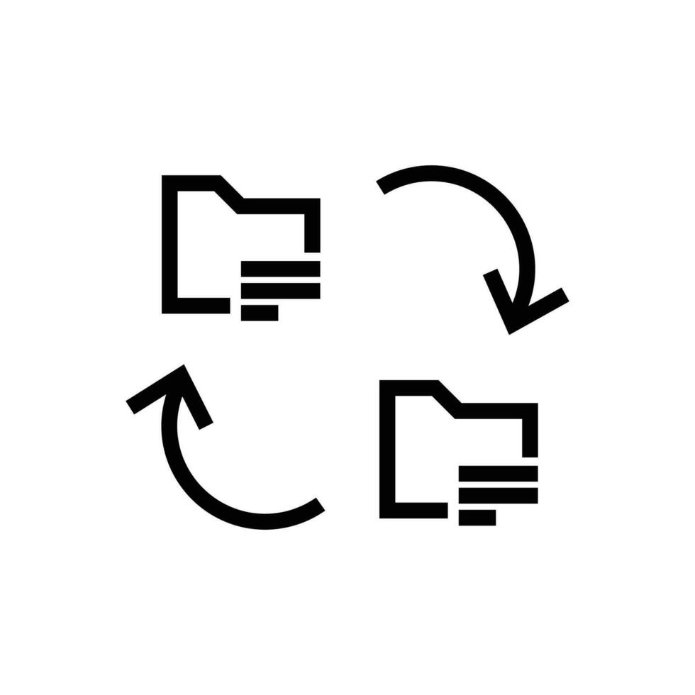 transfer file icon. outline icon vector