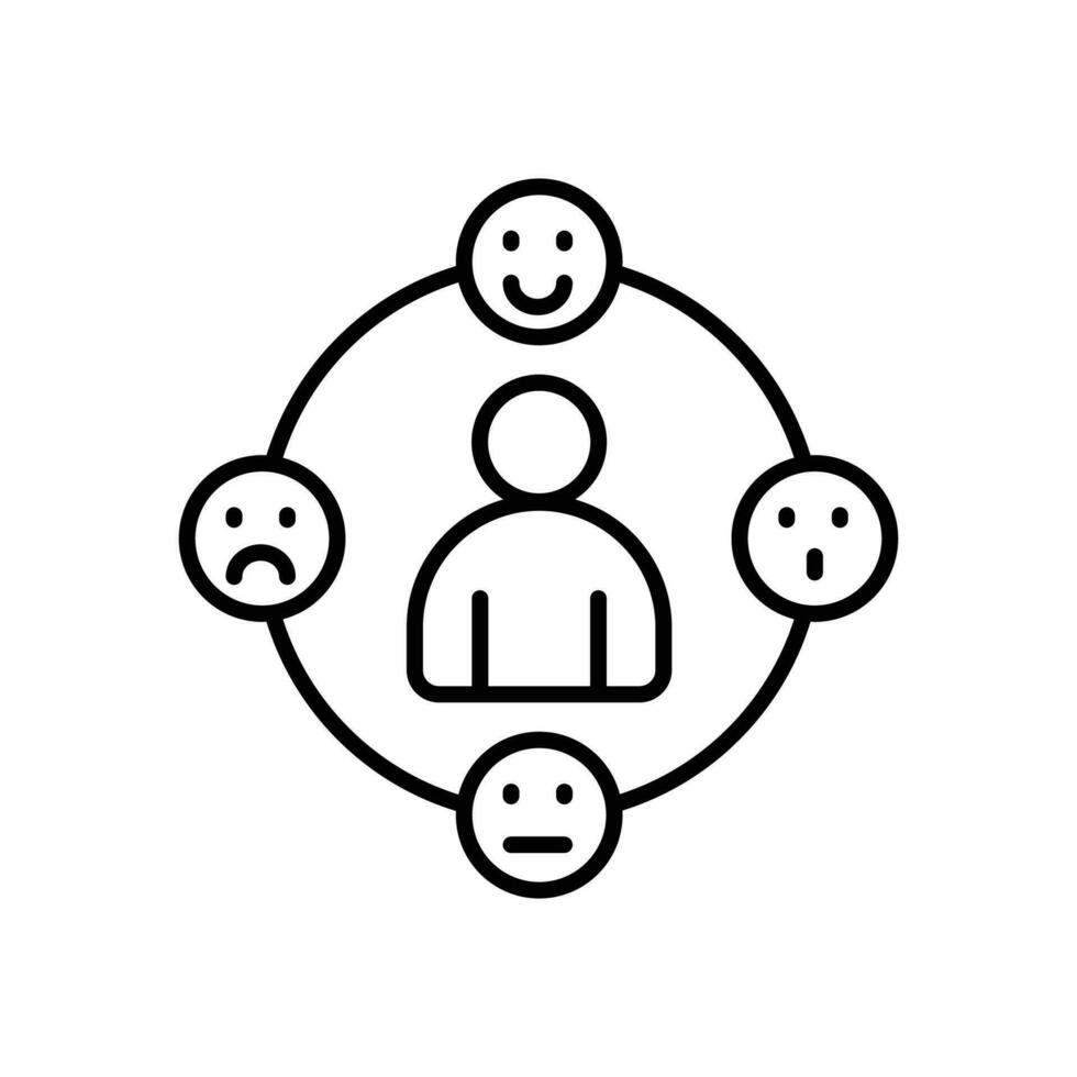 Emotions icon. outline icon vector