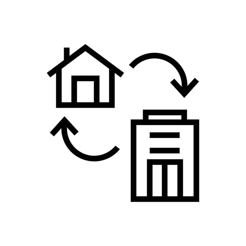 hybrid working icon. outline icon vector