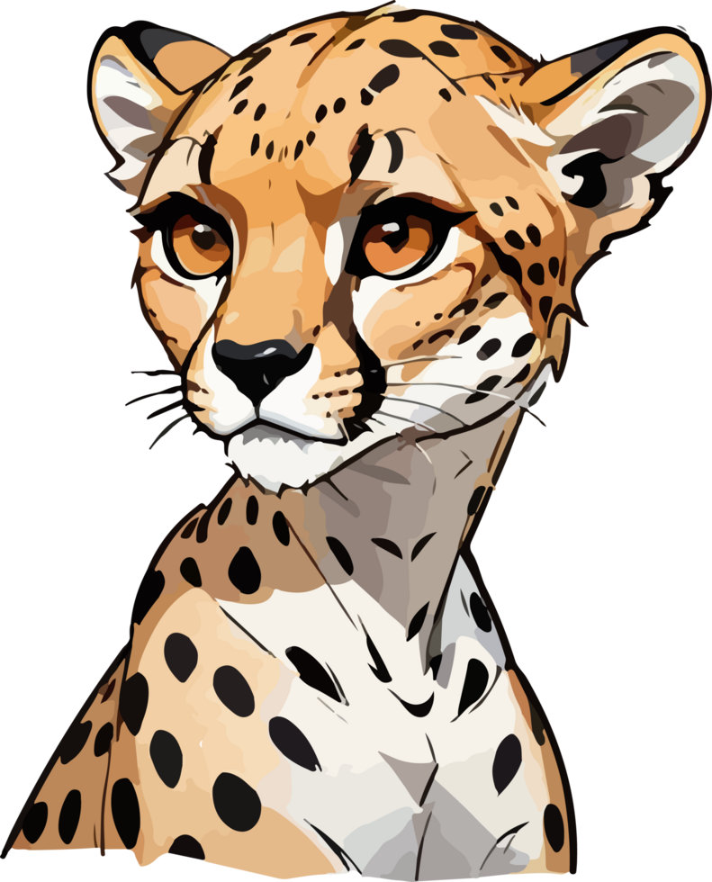 AI generated Cheetah Character Design png