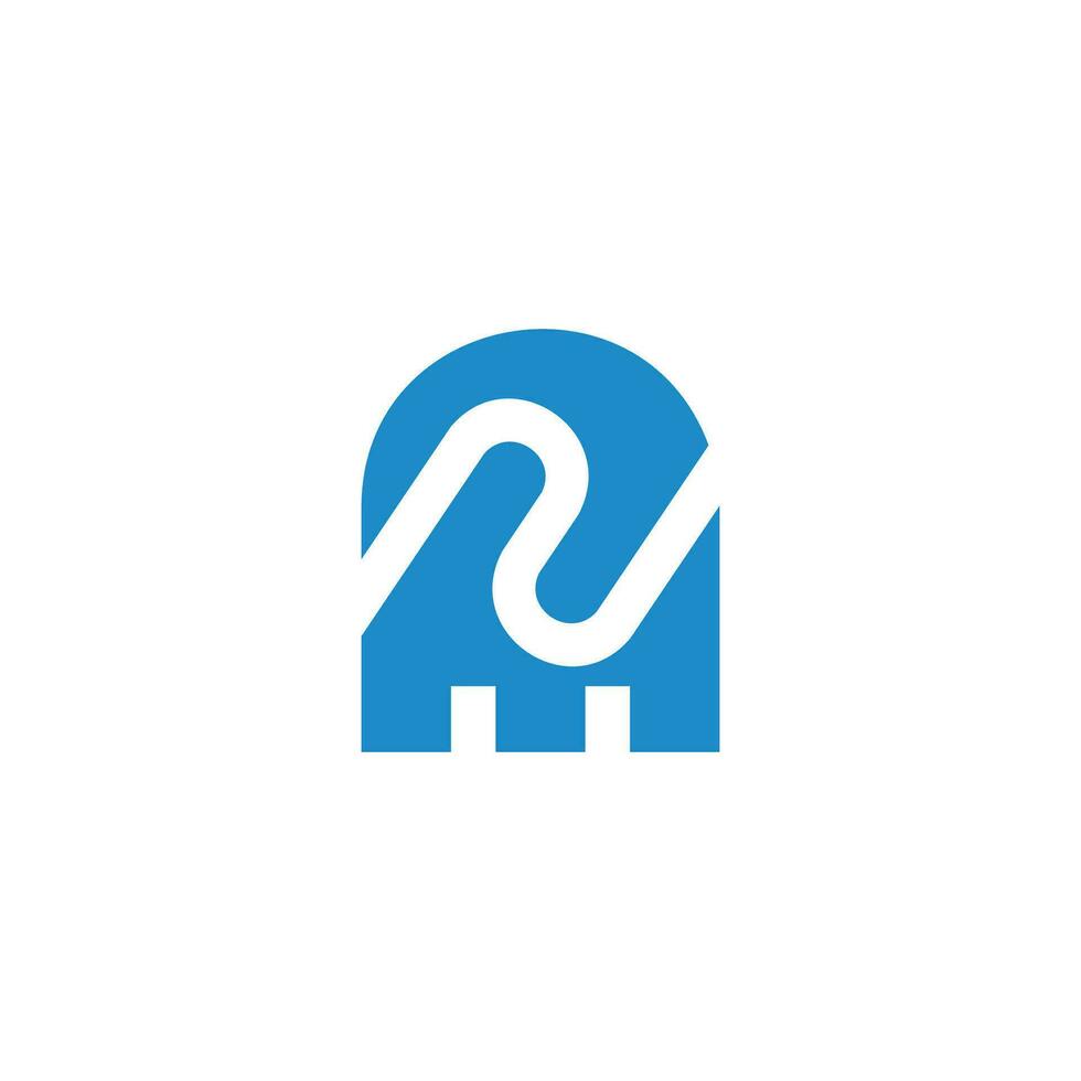 letter na simple geometric curve logo vector