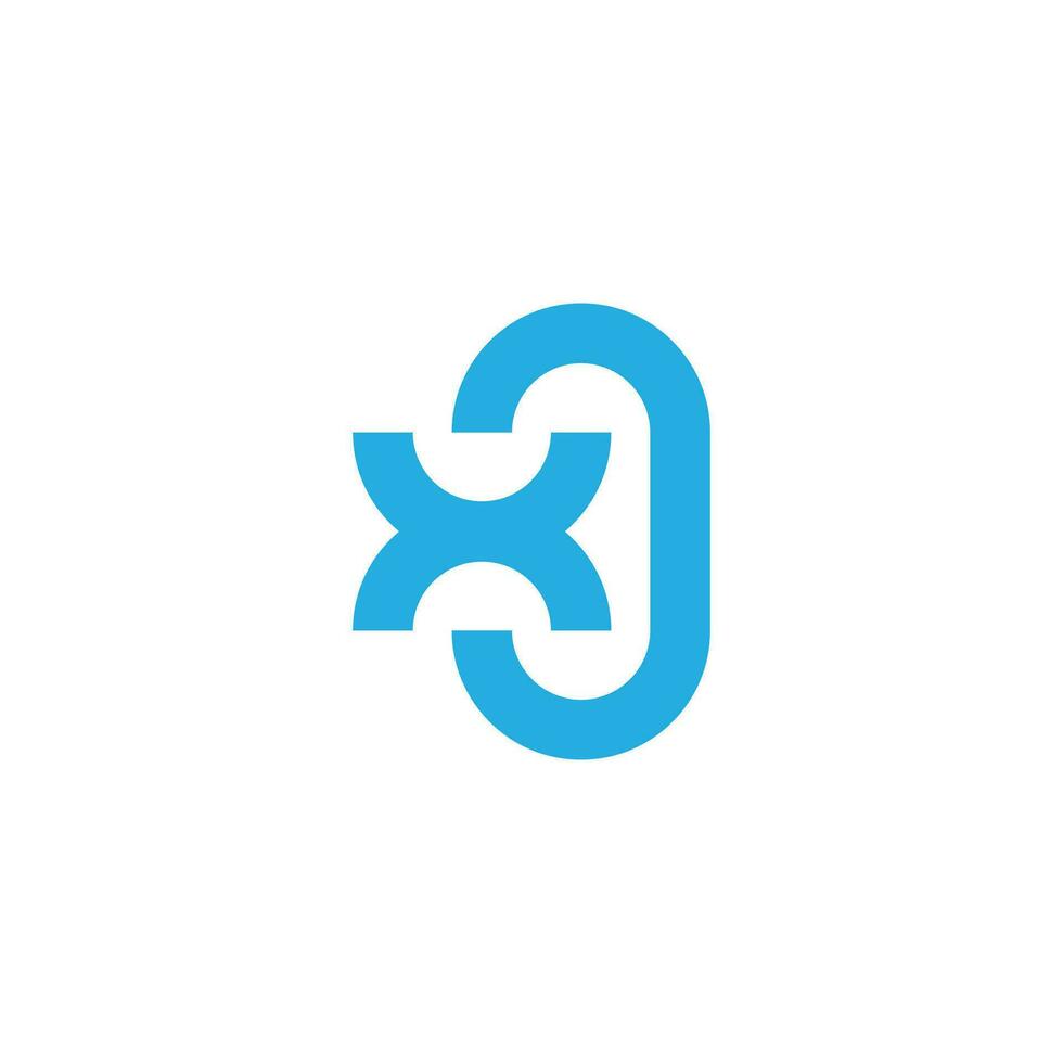 letter xo blue pure concept logo vector