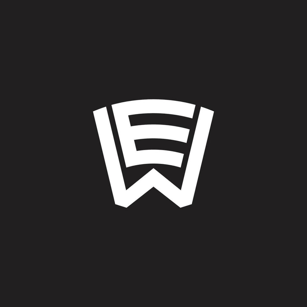 letter ew stripes geometric line logo vector