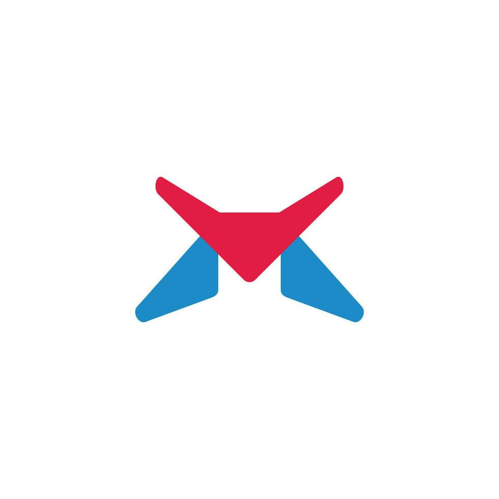 abstract m x hero character font logo vector