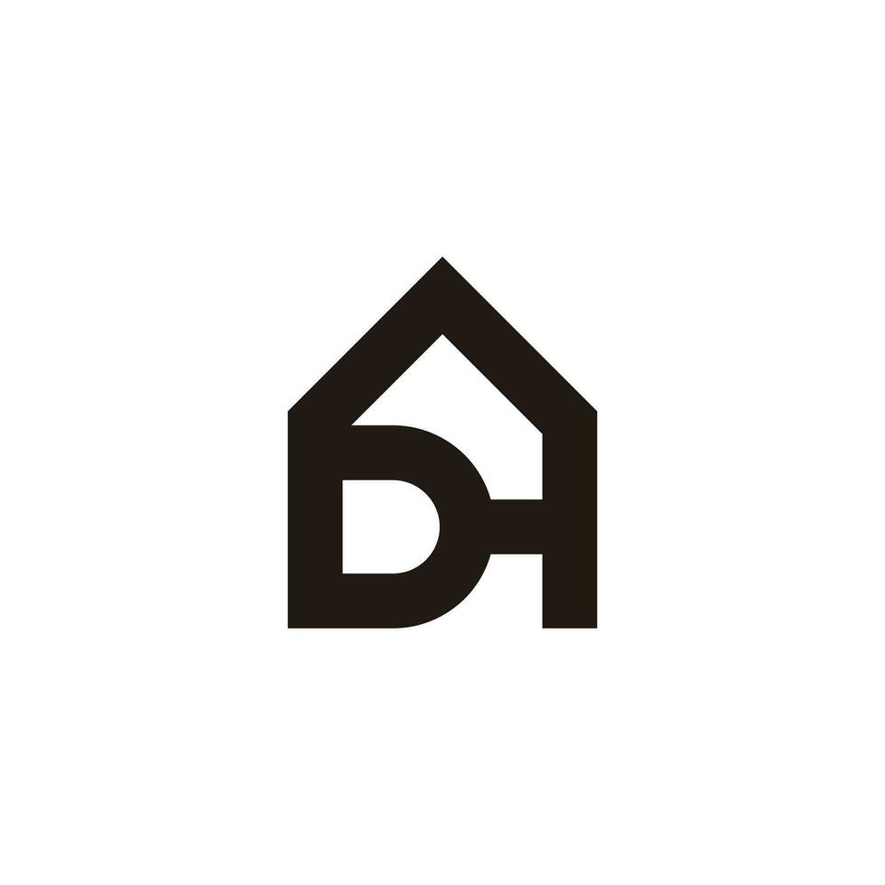 letter d h house home simple geometric logo vector