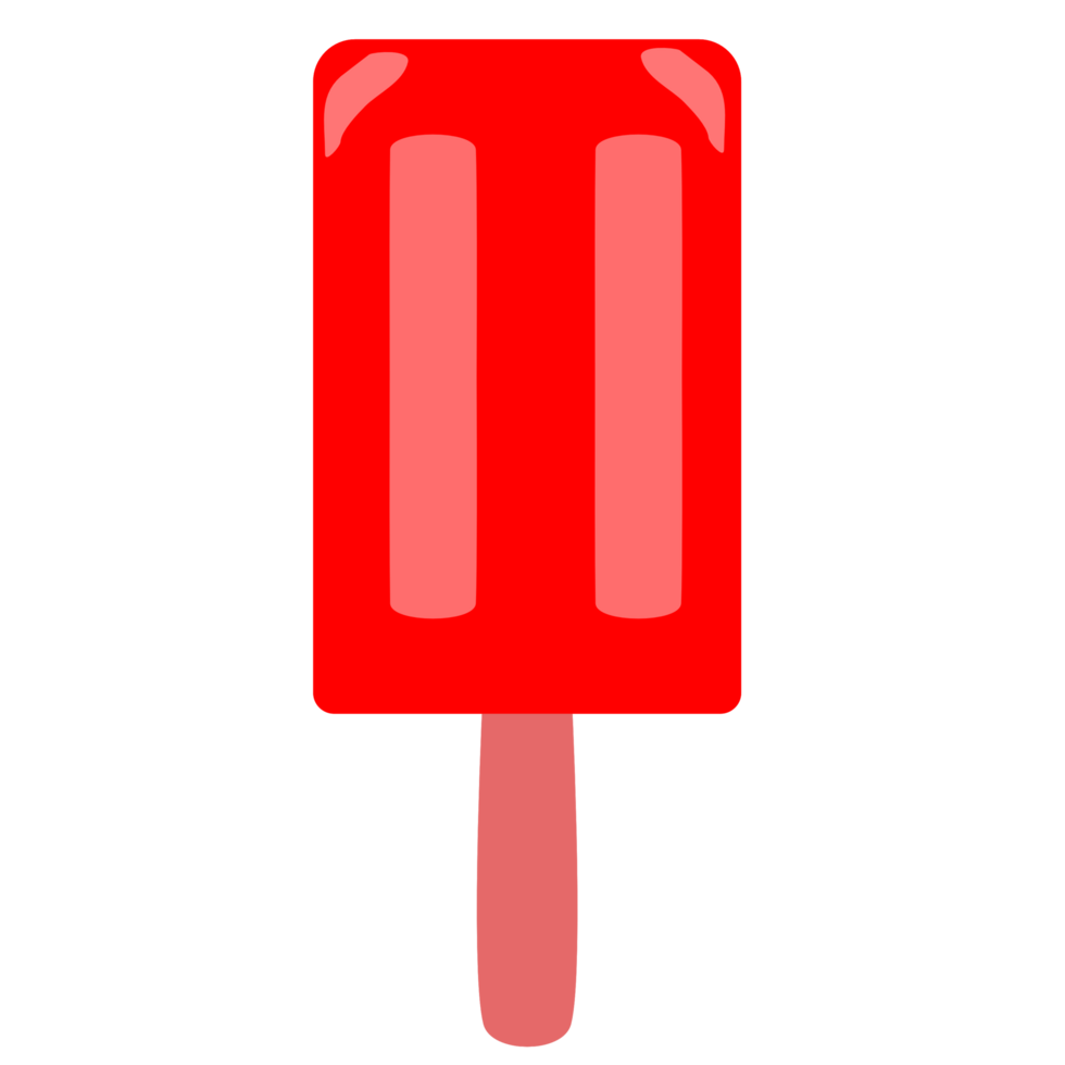 Red ice cream cartoon flat style design on transparent background. png
