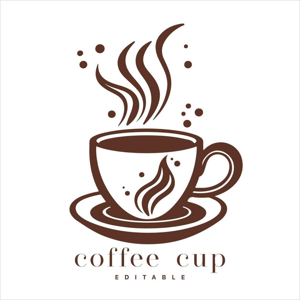 café tienda logo plantilla, natural resumen café taza con vapor, café casa emblema, creativo café logotipo, moderno de moda símbolo diseño vector ilustración aislado en blanco antecedentes firmar