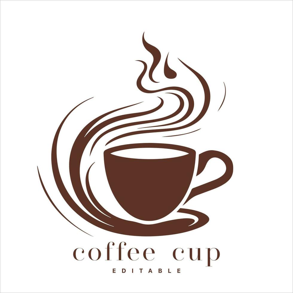 café tienda logo plantilla, natural resumen café taza con vapor, café casa emblema, creativo café logotipo, moderno de moda símbolo diseño vector ilustración aislado en blanco antecedentes firmar