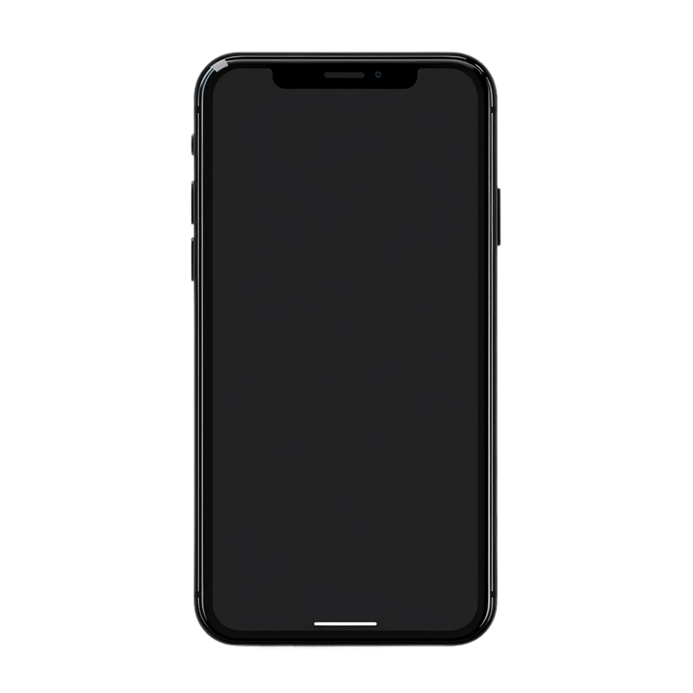 AI generated smartphone mockup isolated on transparent background PNG image