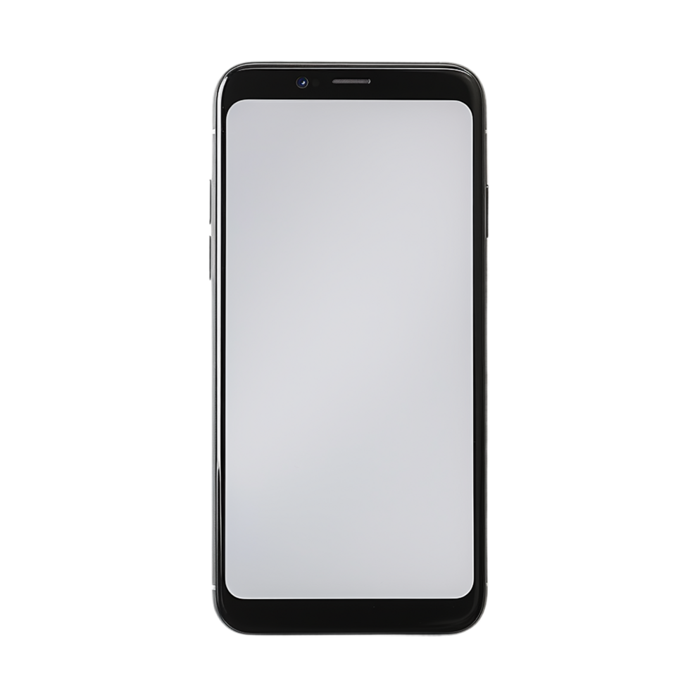 AI generated smartphone mockup isolated on transparent background PNG image