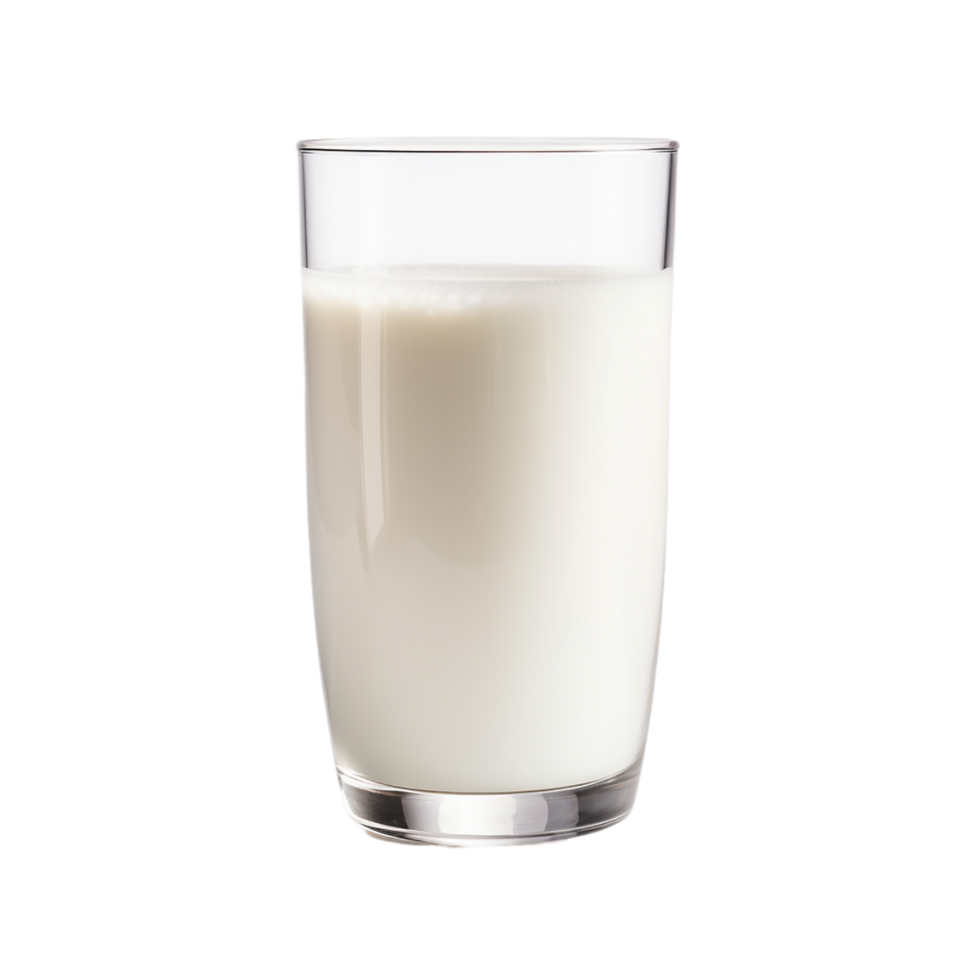 AI generated glass of milk on transparent background PNG image