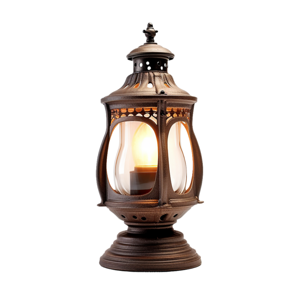 AI generated old oil lamp on transparent background PNG image