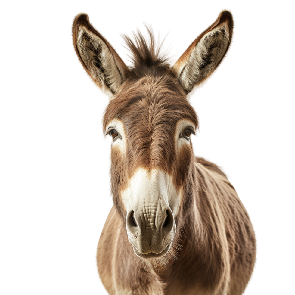 AI generated close up of a donkey on transparent background PNG image
