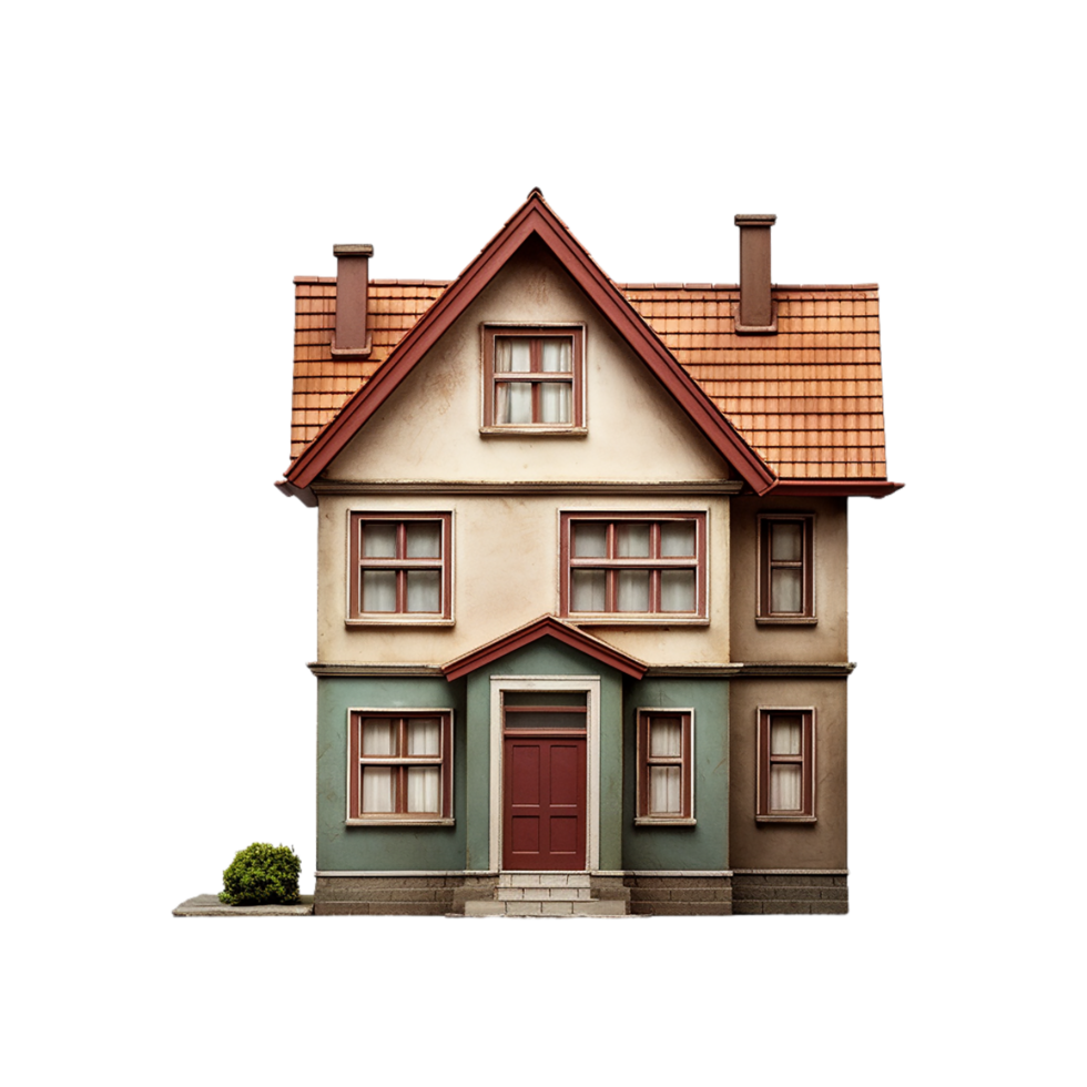 AI generated new house with roof on transparent background PNG image