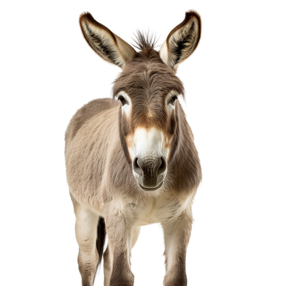 AI generated close up of a donkey on transparent background PNG image