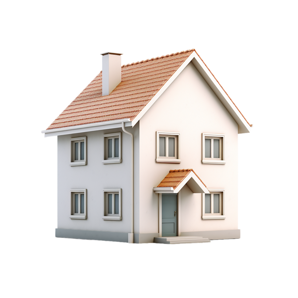AI generated new house with roof on transparent background PNG image