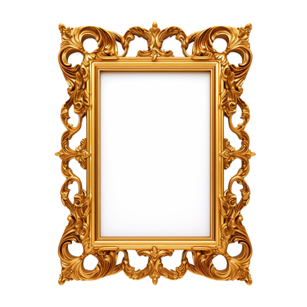 AI generated picture frame mockup on transparent background PNG image