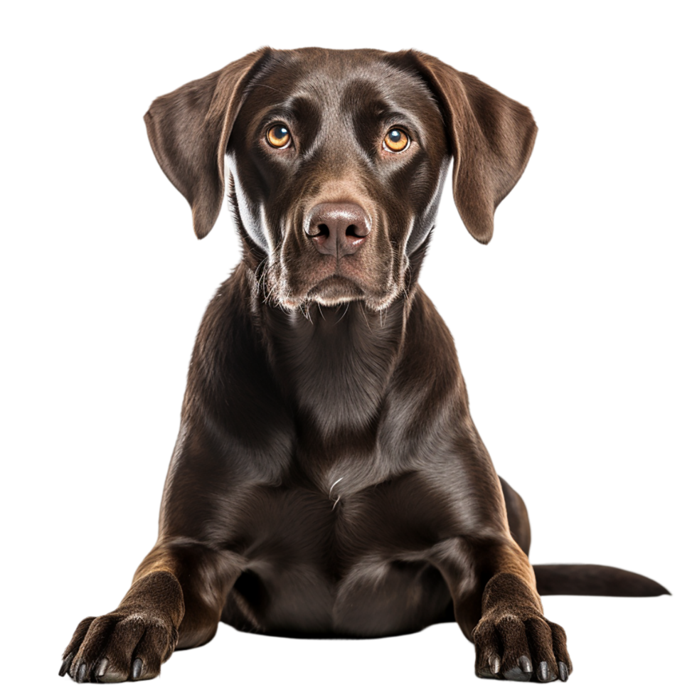 AI generated black Labrador retriever puppy on transparent background PNG image