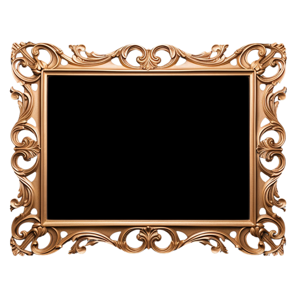 AI generated picture frame mockup on transparent background PNG image