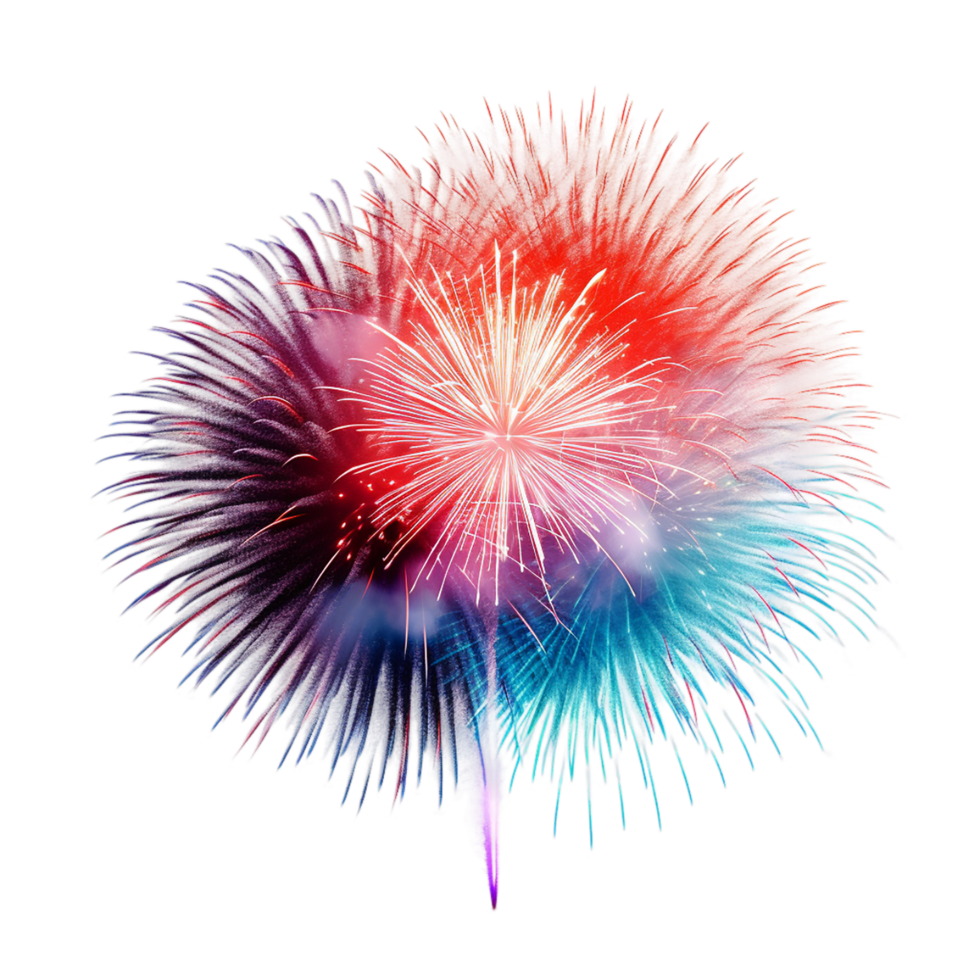 ai gerado Novo fogos de artifício em transparente fundo png imagem, feliz Novo ano