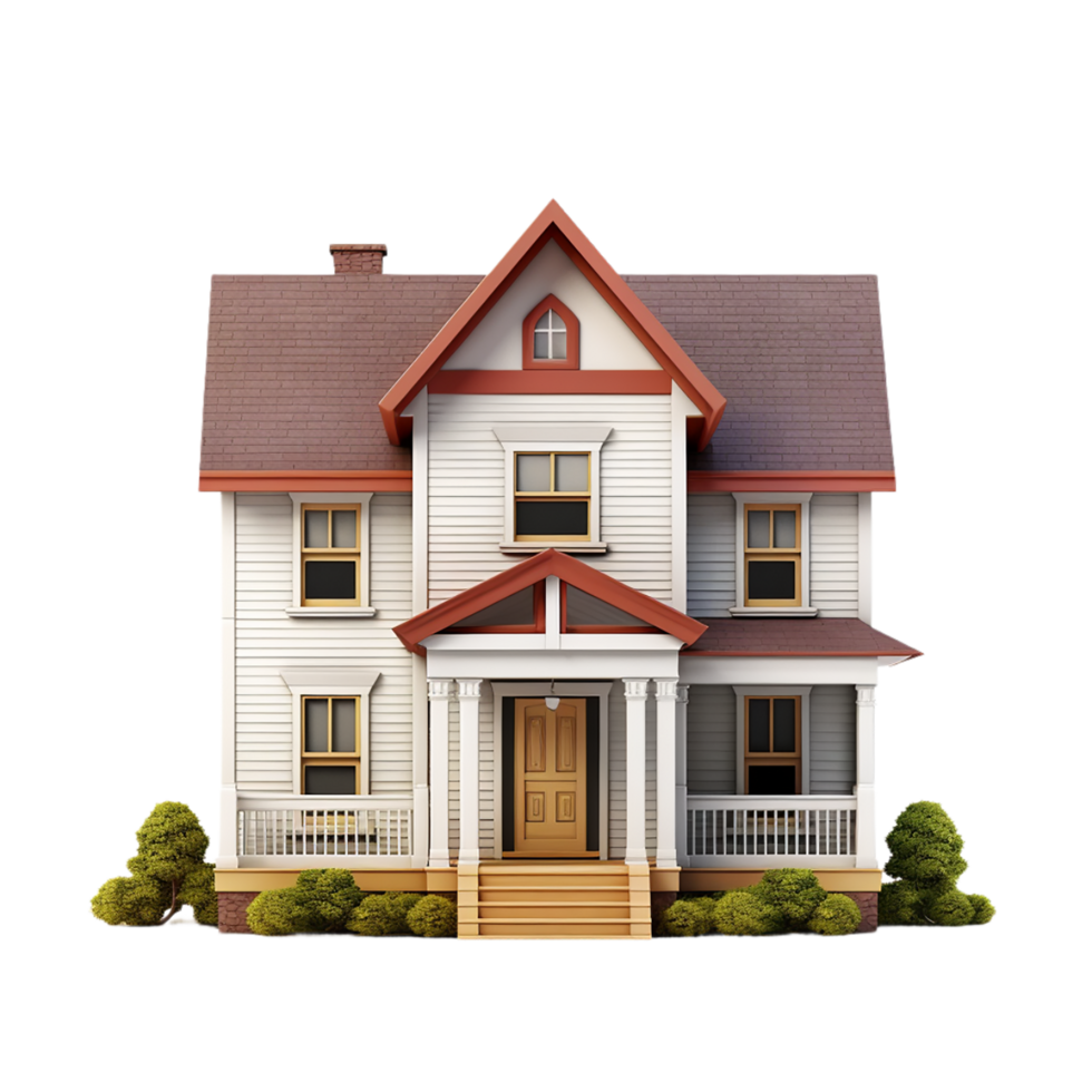 AI generated new house with roof on transparent background PNG image